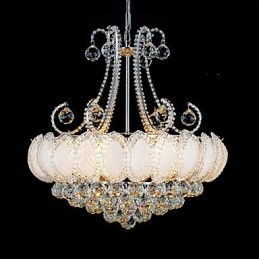 Lustre de luxo moderno com pingente de cristal, diâmetro de 50 cm, contém 8 lâmpadas