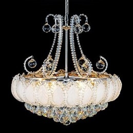 Lustre de luxo moderno com pingente de cristal, diâmetro de 50 cm, contém 8 lâmpadas