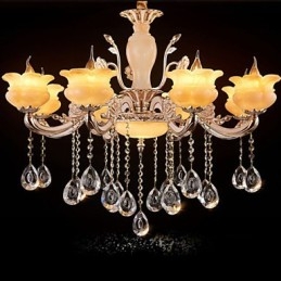 Luminária pendente de cristal jade