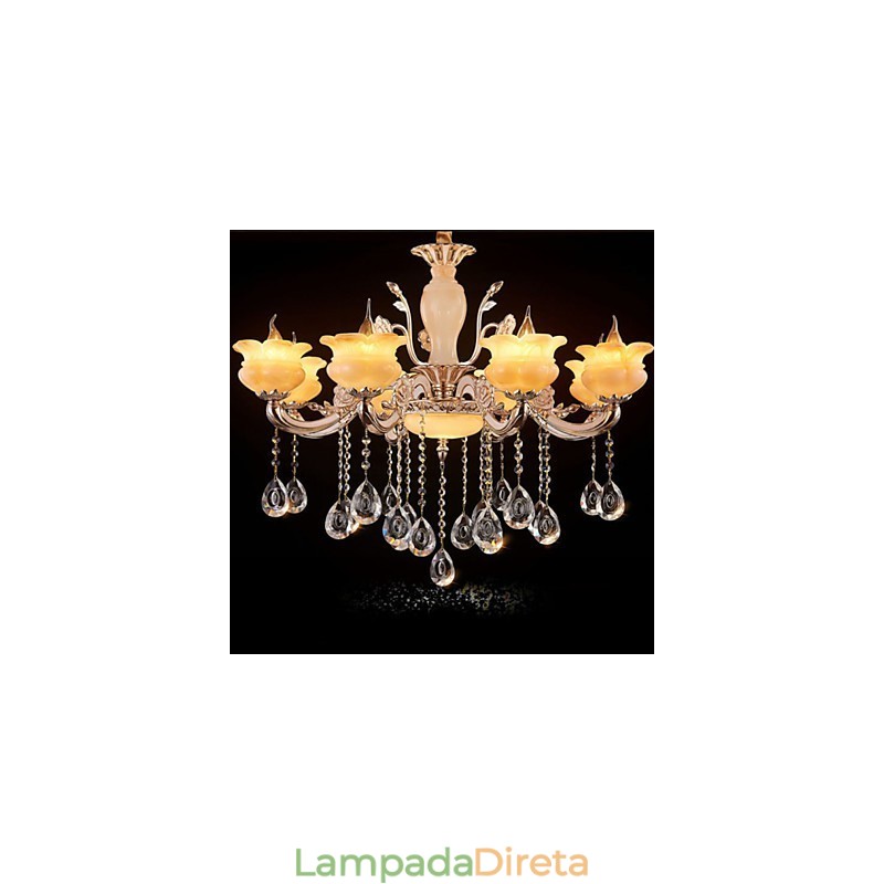 Luminária pendente de cristal jade