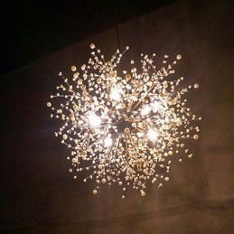 Lustre moderno de fogos de artifício, ferro forjado vintage com 8 luzes, lustre, ilha, iluminação pendente, luz de teto