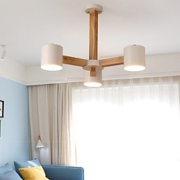 3 Luzes Lustre Moderno Contemporâneo Tradicional Clássico Vintage Country Madeira Característica para Madeira