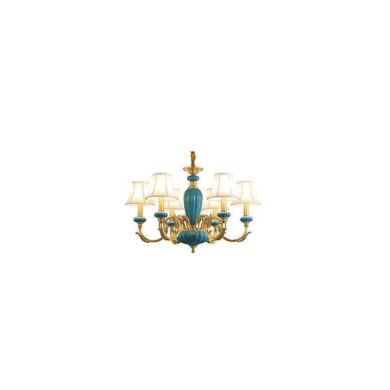Lustre todo em cobre Lustre decorativo em jade