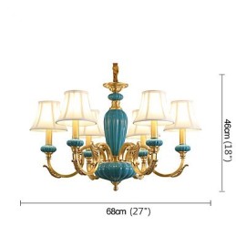 Lustre todo em cobre Lustre decorativo em jade
