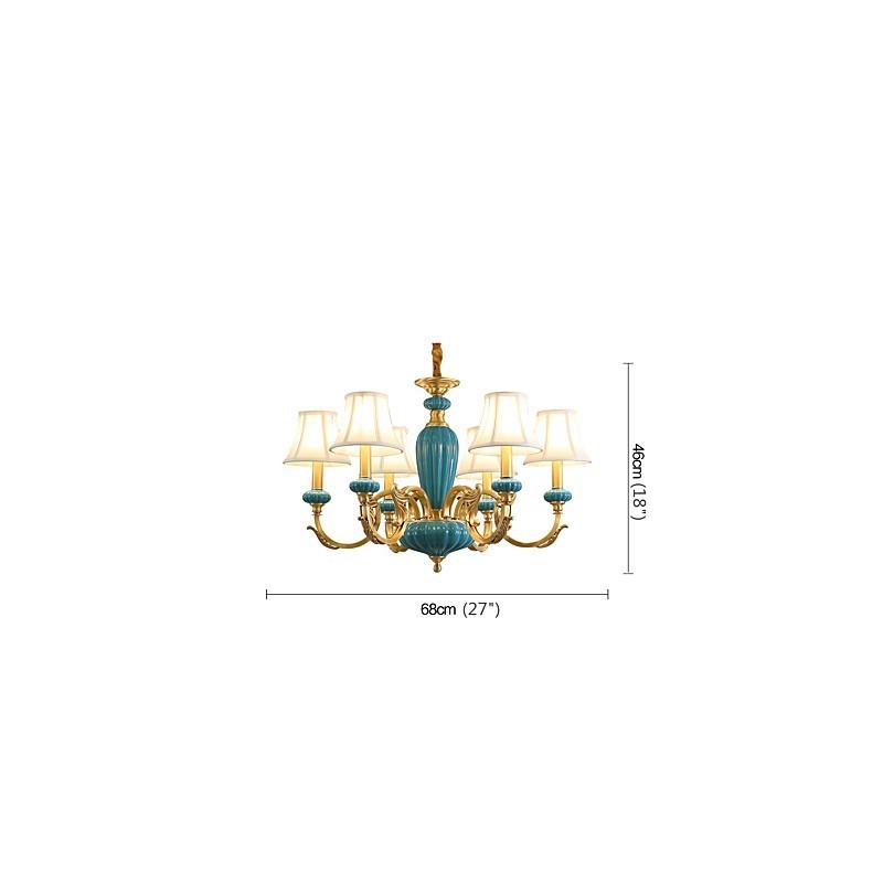 Lustre todo em cobre Lustre decorativo em jade
