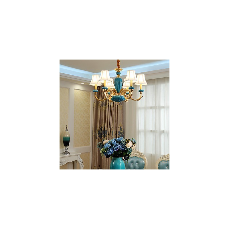 Lustre todo em cobre Lustre decorativo em jade