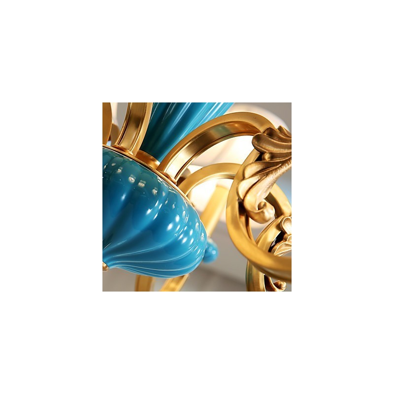 Lustre todo em cobre Lustre decorativo em jade