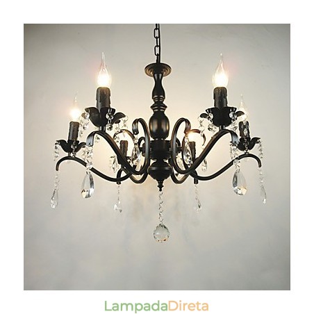 Lustre Simples Cristal Ferro Vela Luzes Decoração Lâmpadas Iluminação Lustre Simples Cristal Ferro Vela Luzes Decoração Lâmpadas Iluminação