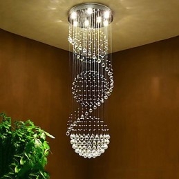 Lustre de teto de cristal, luminária pendente, luminárias suspensas para interiores, para escadas