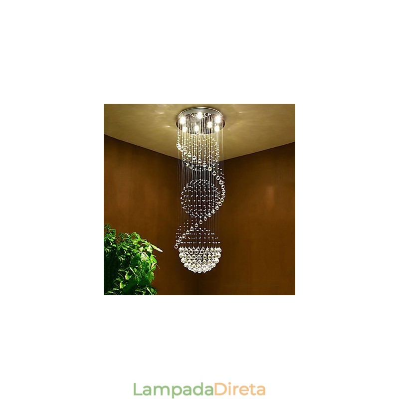 Lustre de teto de cristal, luminária pendente, luminárias suspensas para interiores, para escadas