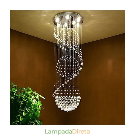 Lustre de teto de cristal, luminária pendente, luminárias suspensas para interiores, para escadas Lustre de teto de cristal, luminária pendente, luminárias suspensas para interiores, para escadas