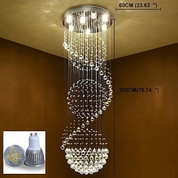 Lustre de teto de cristal, luminária pendente, luminárias suspensas para interiores, para escadas