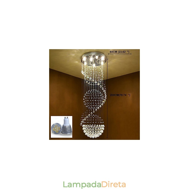 Lustre de teto de cristal, luminária pendente, luminárias suspensas para interiores, para escadas