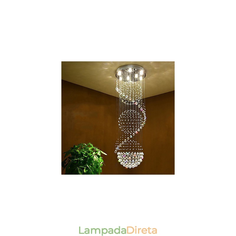 Lustre de teto de cristal, luminária pendente, luminárias suspensas para interiores, para escadas