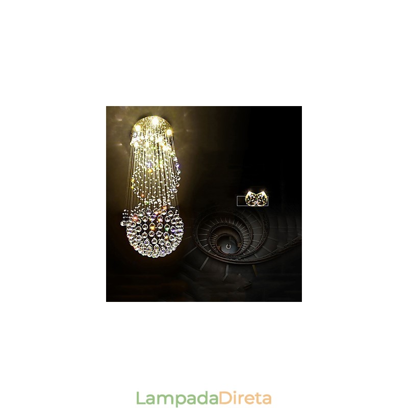 Lustre de teto de cristal, luminária pendente, luminárias suspensas para interiores, para escadas