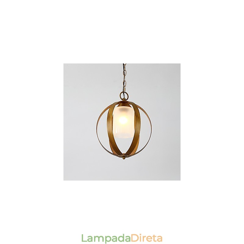 Loft Metal Amercian Estilo Industrial Pintura Cor com Vidro Lustre Europeu Lâmpada Pendente Decorativa Interna