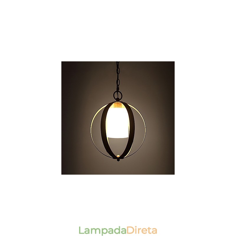 Loft Metal Amercian Estilo Industrial Pintura Cor com Vidro Lustre Europeu Lâmpada Pendente Decorativa Interna