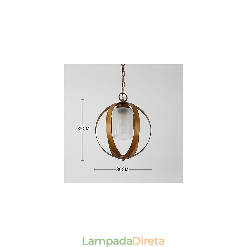 Loft Metal Amercian Estilo Industrial Pintura Cor com Vidro Lustre Europeu Lâmpada Pendente Decorativa Interna
