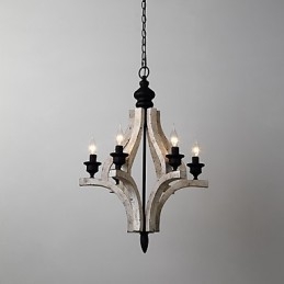 Pintura Vintage Recurso Mini Estilo Madeira Bambu Lustre Lâmpada Decorar Luminária Pendente