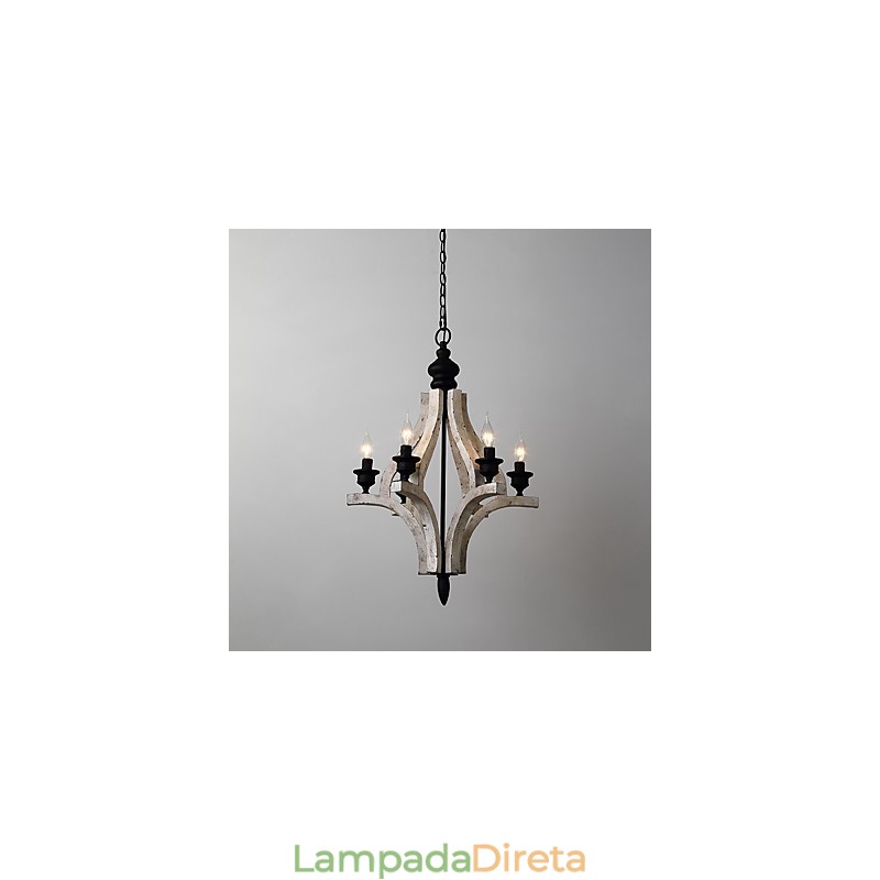 Pintura Vintage Recurso Mini Estilo Madeira Bambu Lustre Lâmpada Decorar Luminária Pendente