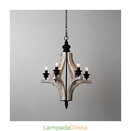 Pintura Vintage Recurso Mini Estilo Madeira Bambu Lustre Lâmpada Decorar Luminária Pendente