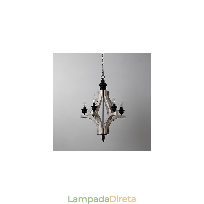 Pintura Vintage Recurso Mini Estilo Madeira Bambu Lustre Lâmpada Decorar Luminária Pendente