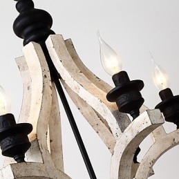 Pintura Vintage Recurso Mini Estilo Madeira Bambu Lustre Lâmpada Decorar Luminária Pendente