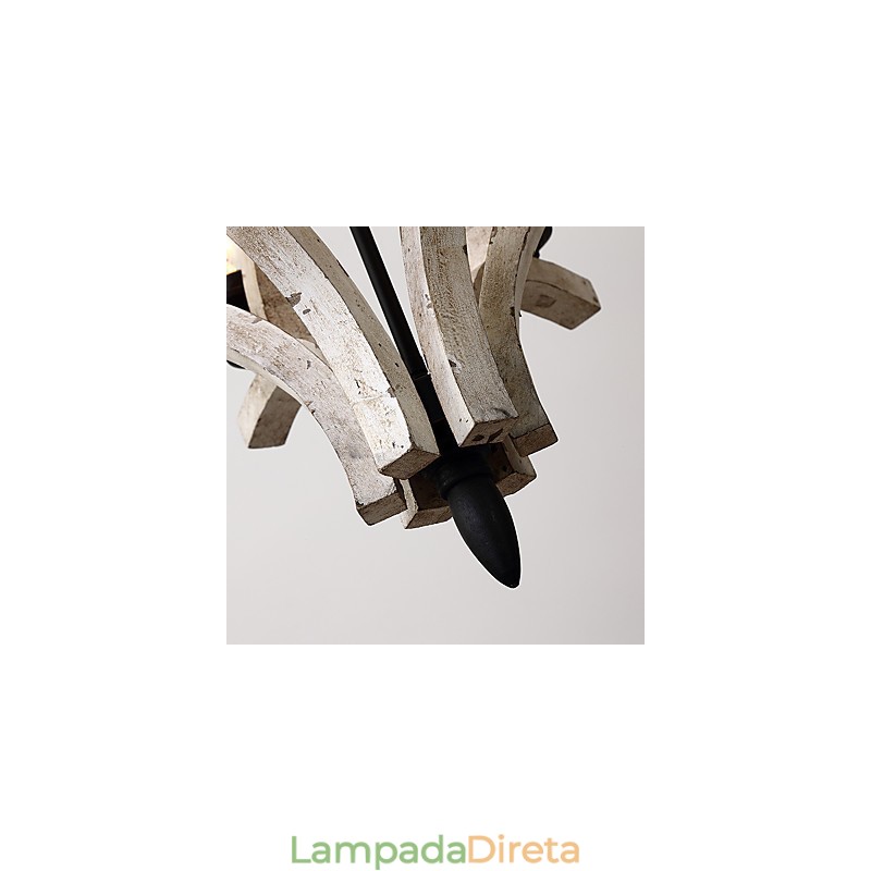 Pintura Vintage Recurso Mini Estilo Madeira Bambu Lustre Lâmpada Decorar Luminária Pendente