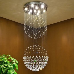Luminária pendente de teto de cristal, lustre interno, luminárias suspensas para iluminação doméstica