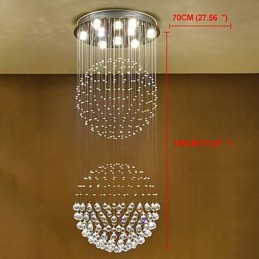 Luminária pendente de teto de cristal, lustre interno, luminárias suspensas para iluminação doméstica