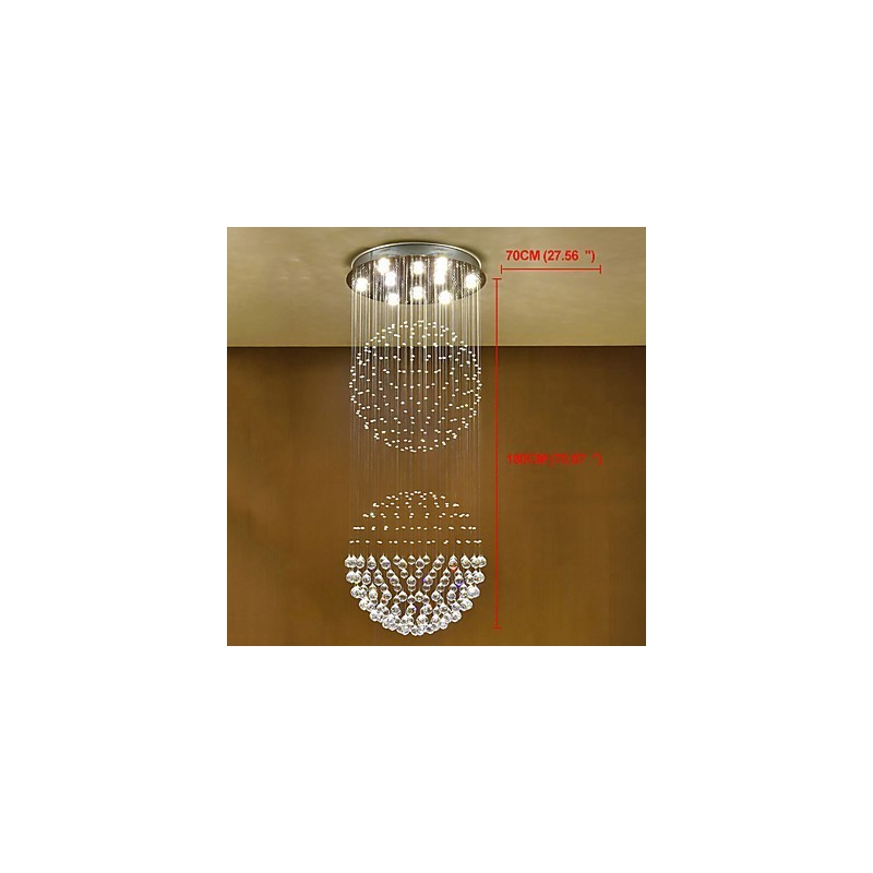 Luminária pendente de teto de cristal, lustre interno, luminárias suspensas para iluminação doméstica