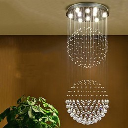 Luminária pendente de teto de cristal, lustre interno, luminárias suspensas para iluminação doméstica