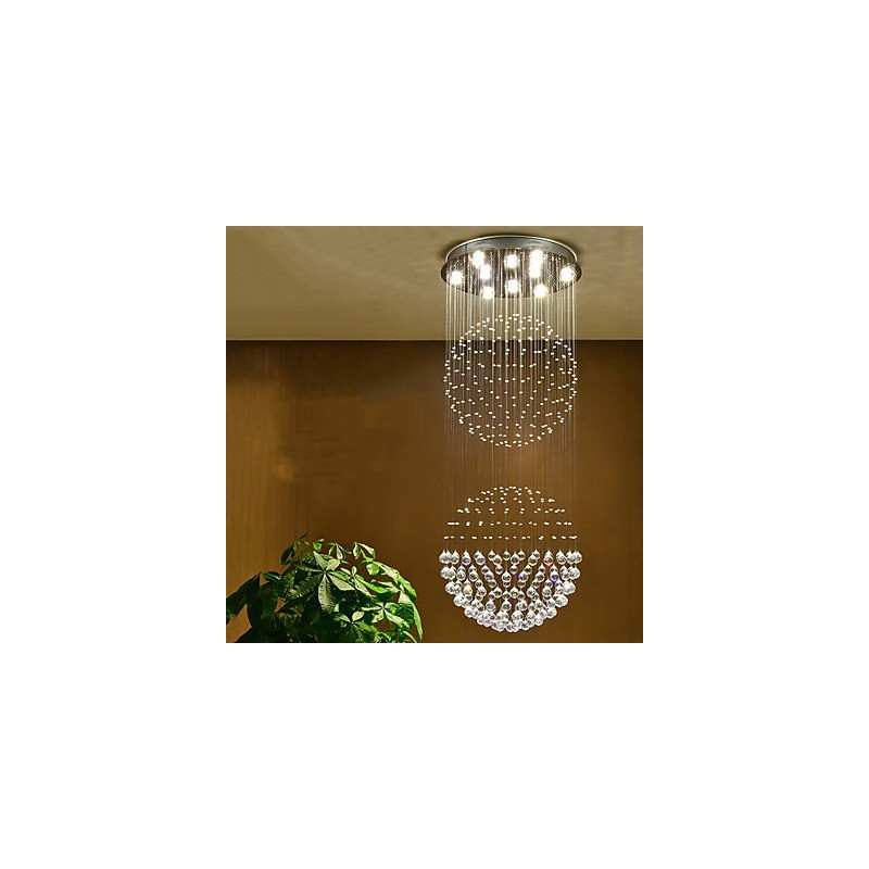 Luminária pendente de teto de cristal, lustre interno, luminárias suspensas para iluminação doméstica