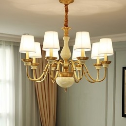 Lustre todo em cobre Lustre decorativo em jade