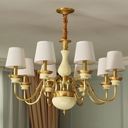 Lustre todo em cobre Lustre decorativo em jade