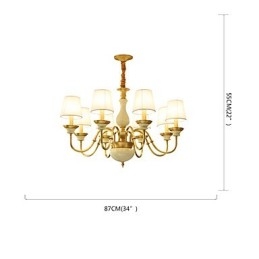 Lustre todo em cobre Lustre decorativo em jade