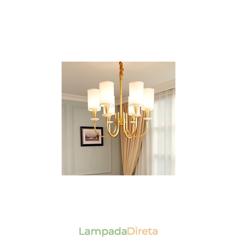 Lustre todo em cobre Lustre decorativo em jade