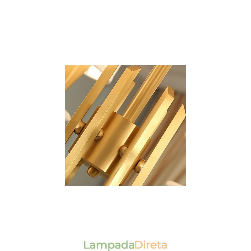 Lustre todo em cobre Lustre decorativo em jade