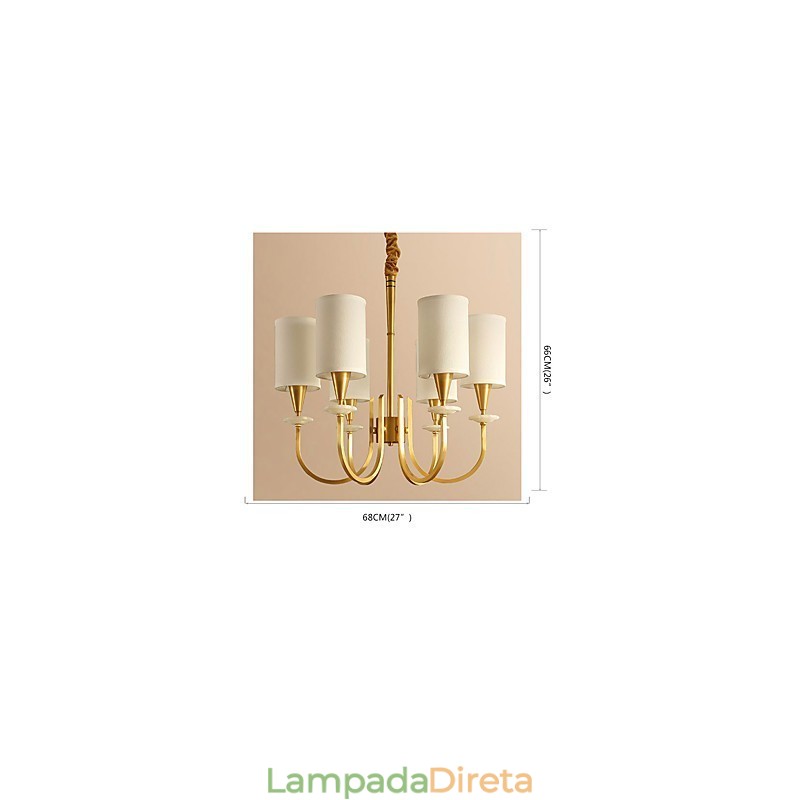 Lustre todo em cobre Lustre decorativo em jade