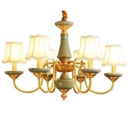 Lustre todo em cobre Lustre decorativo em jade