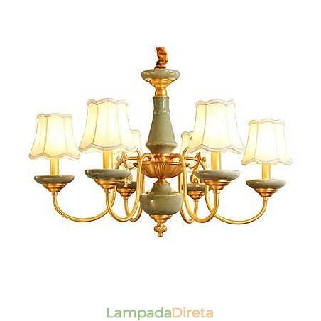 Lustre todo em cobre Lustre decorativo em jade Lustre todo em cobre Lustre decorativo em jade