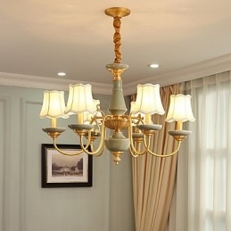 Lustre todo em cobre Lustre decorativo em jade