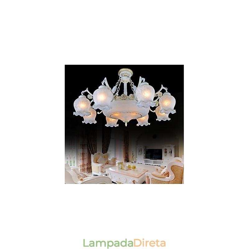Lustre Branco Europeu Retro Clássico