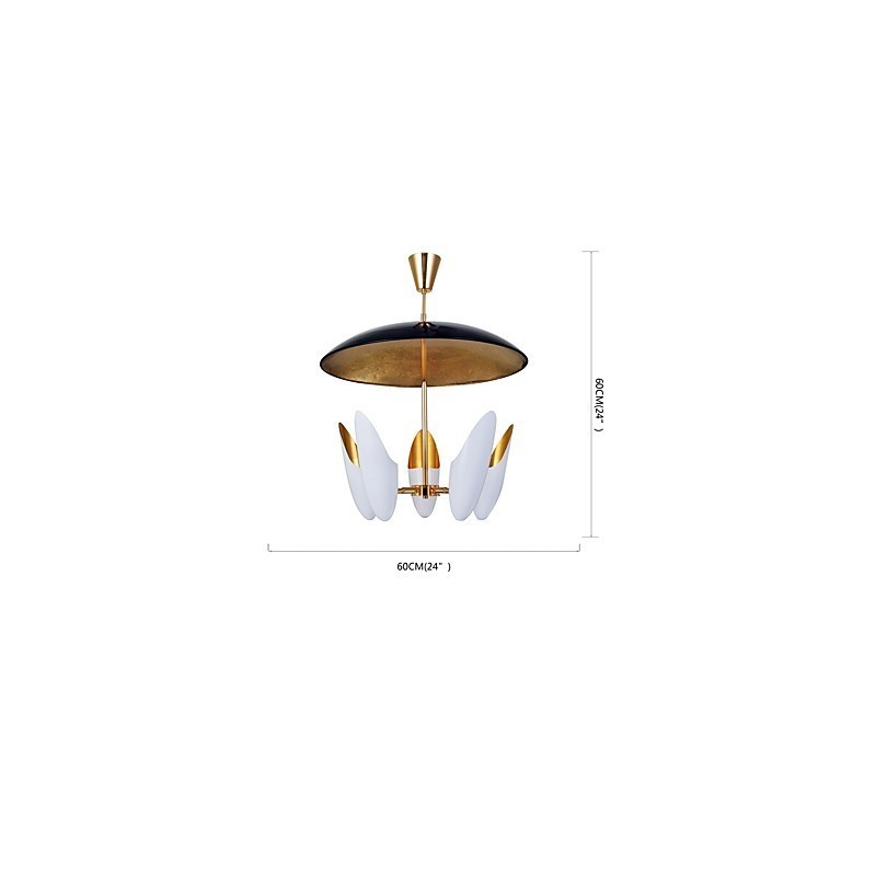 Lustre de 5 luzes Brief Art Moderno Luminária pendente contemporânea