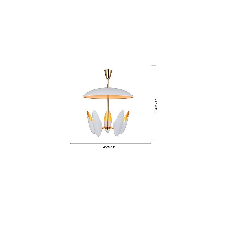 Lustre de 5 luzes Brief Art Moderno Luminária pendente contemporânea