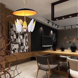 Lustre de 5 luzes Brief Art Moderno Luminária pendente contemporânea