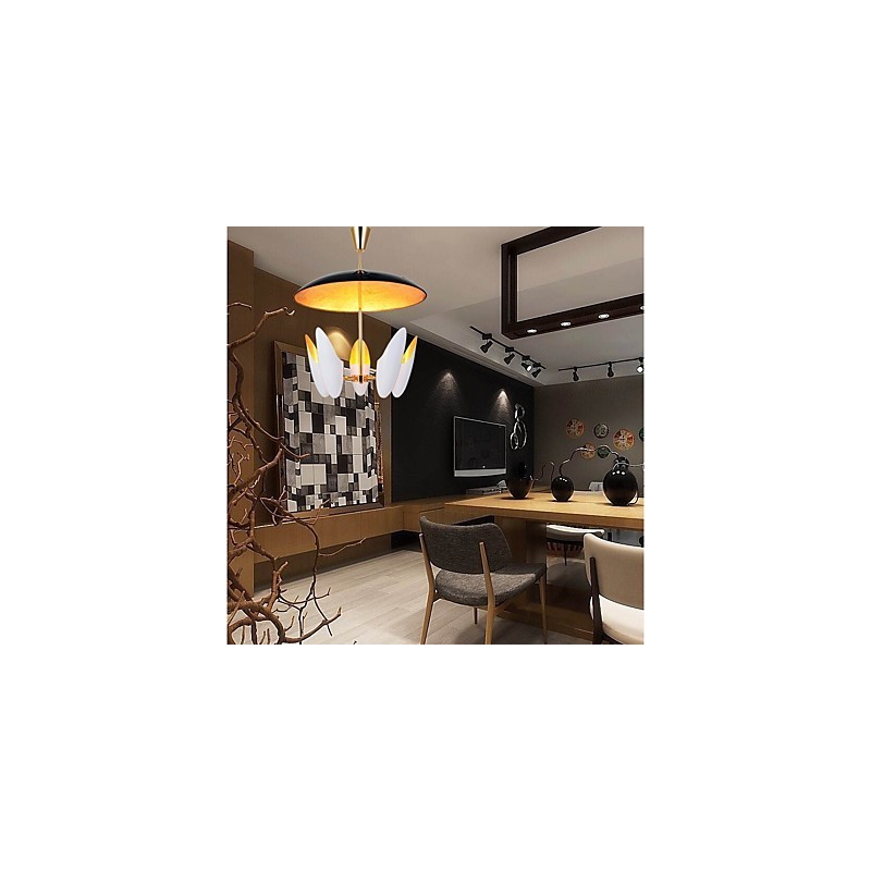 Lustre de 5 luzes Brief Art Moderno Luminária pendente contemporânea