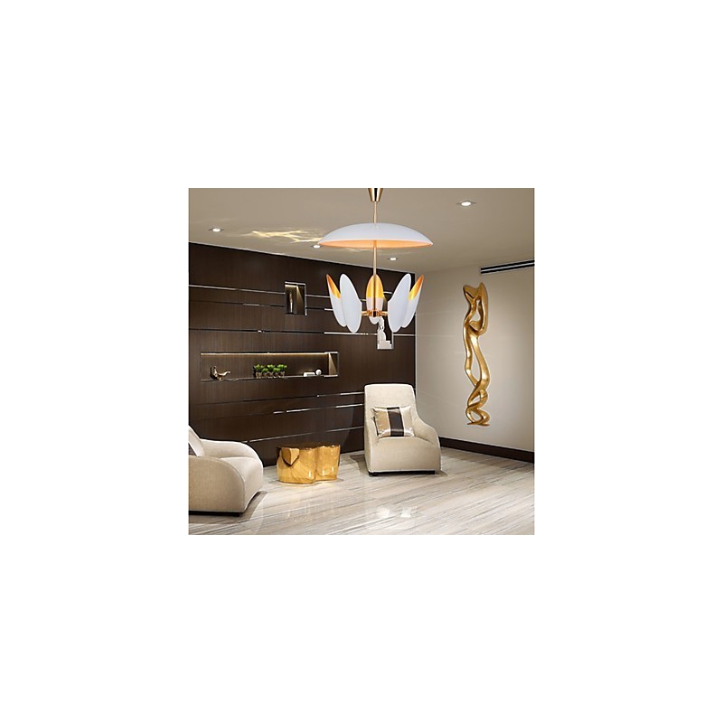 Lustre de 5 luzes Brief Art Moderno Luminária pendente contemporânea