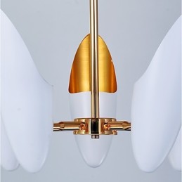 Lustre de 5 luzes Brief Art Moderno Luminária pendente contemporânea