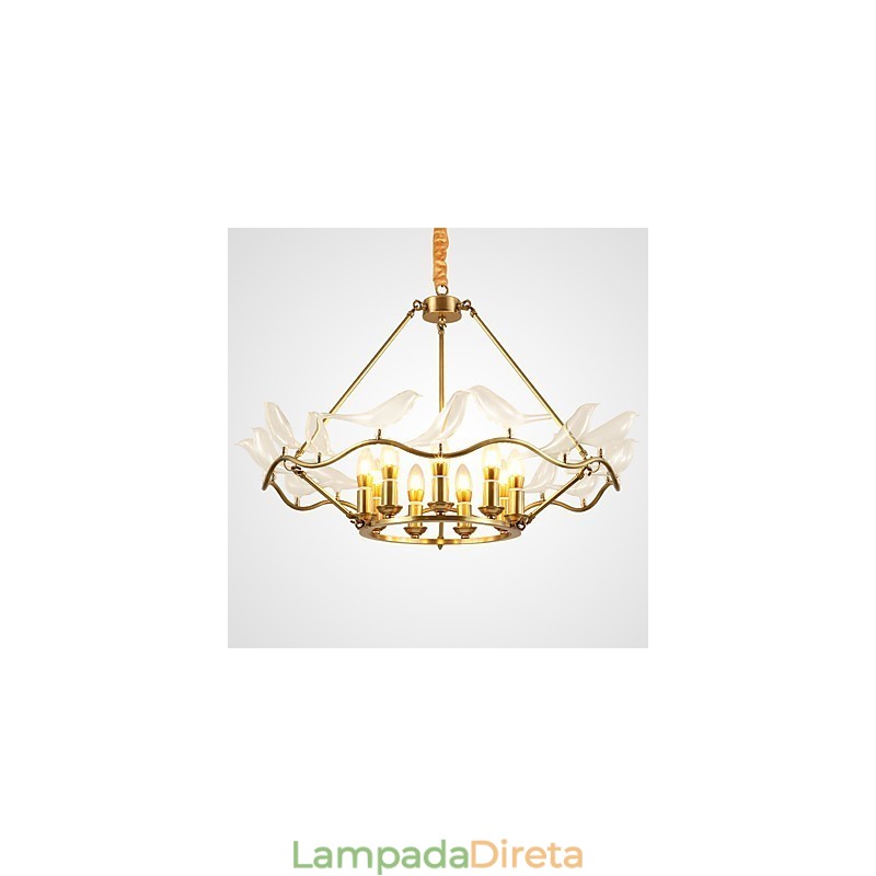 Lustre de metal moderno e contemporâneo em latão para designers